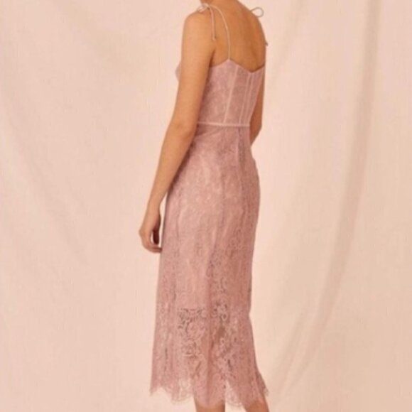 Keepsake The Label Sense Lace Midi Dress in Mauve sz 4 - Picture 2 of 7